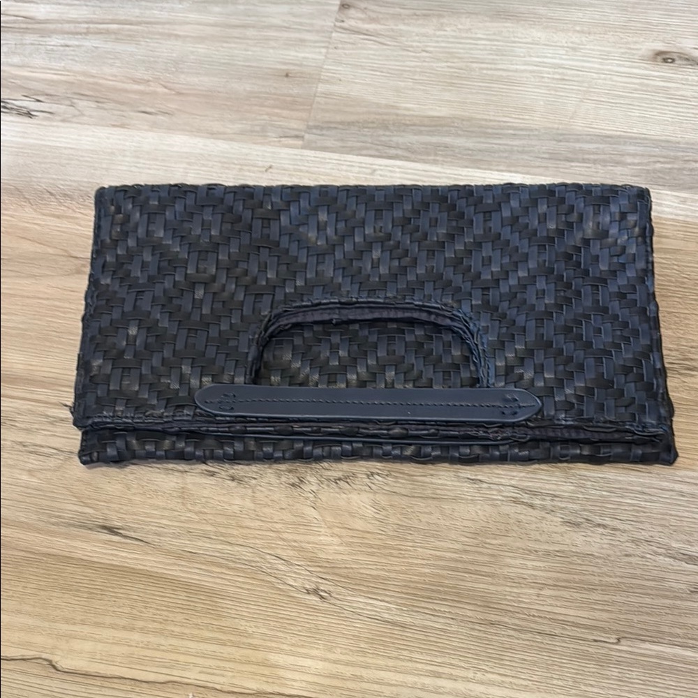 Anthropologie Black Woven Clutch
